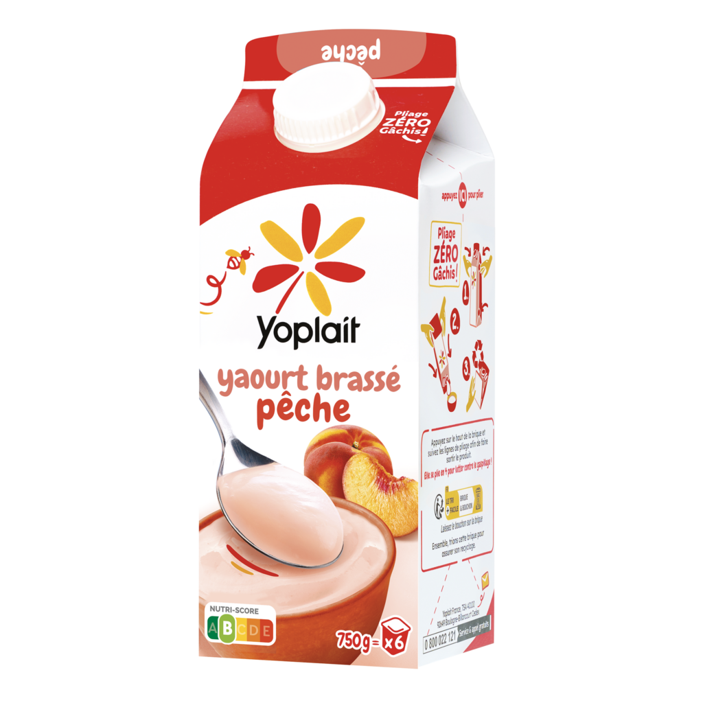 Yoplait en Brique Brassé pêche