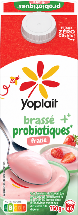 Yoplait en Brique brassé probiotiques fraise