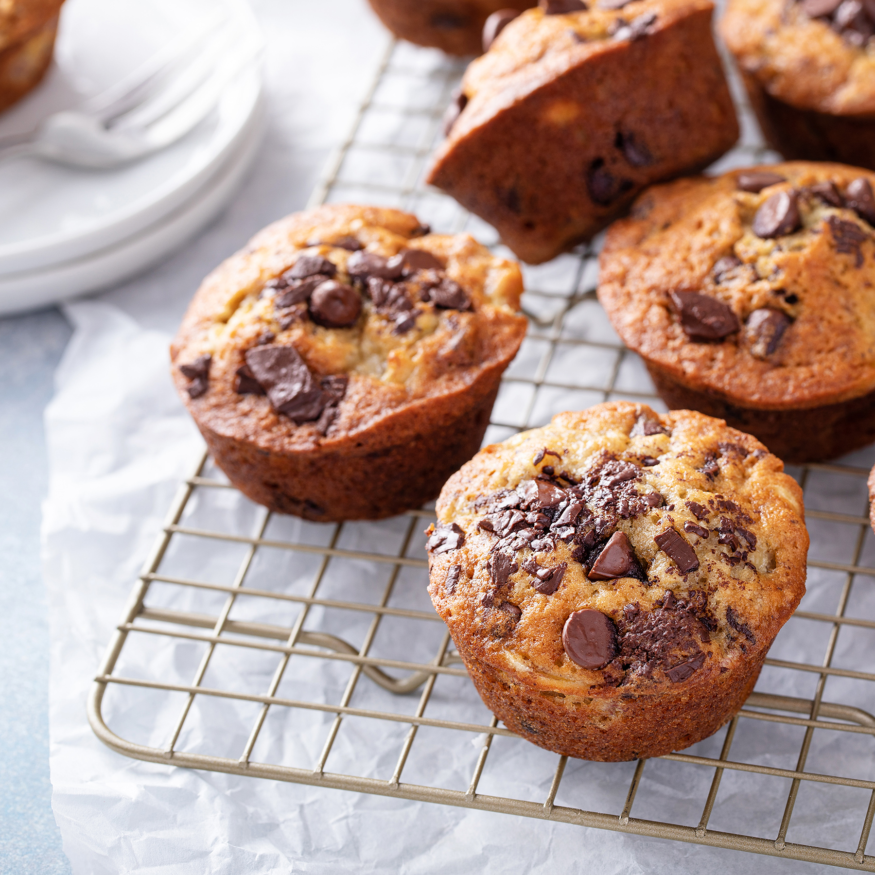 Muffins au skyr et aux pépites de chocolat