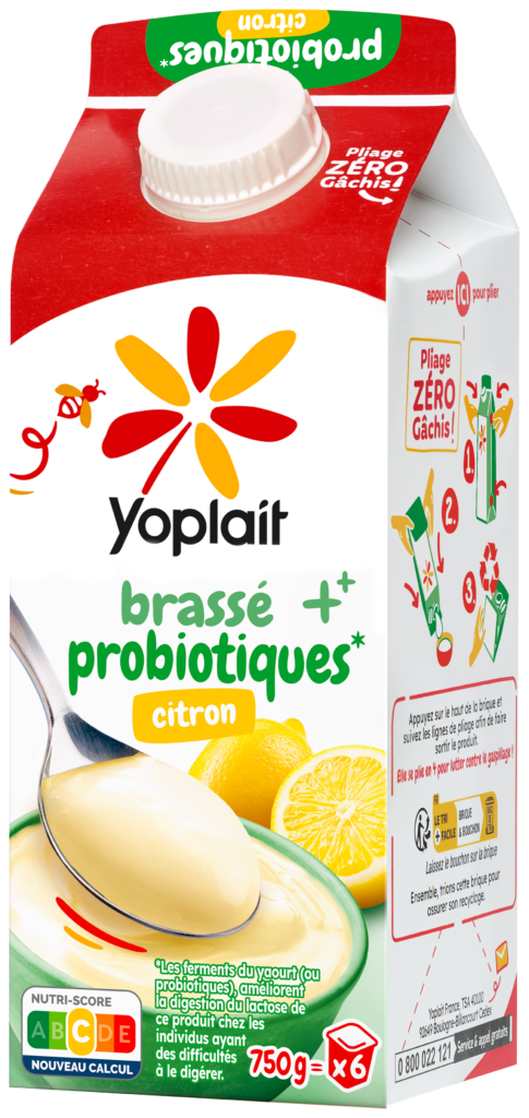 Yoplait en Brique brassé probiotiques citron